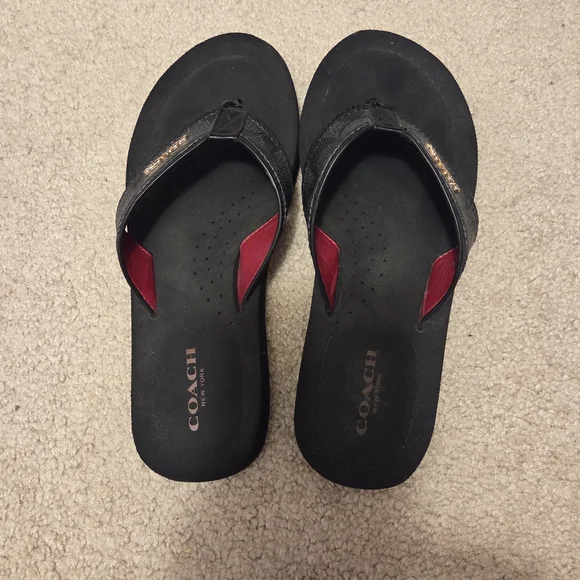Coach Black Flip Flops - Picture 4 of 6